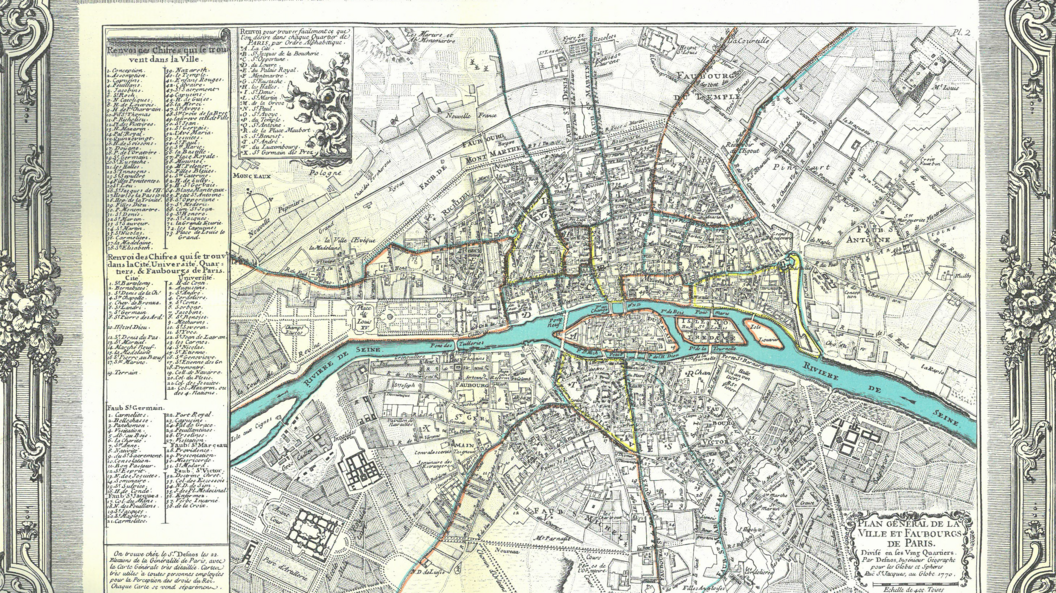 Map of Paris from 1770. Image: Map of Paris from 1770.